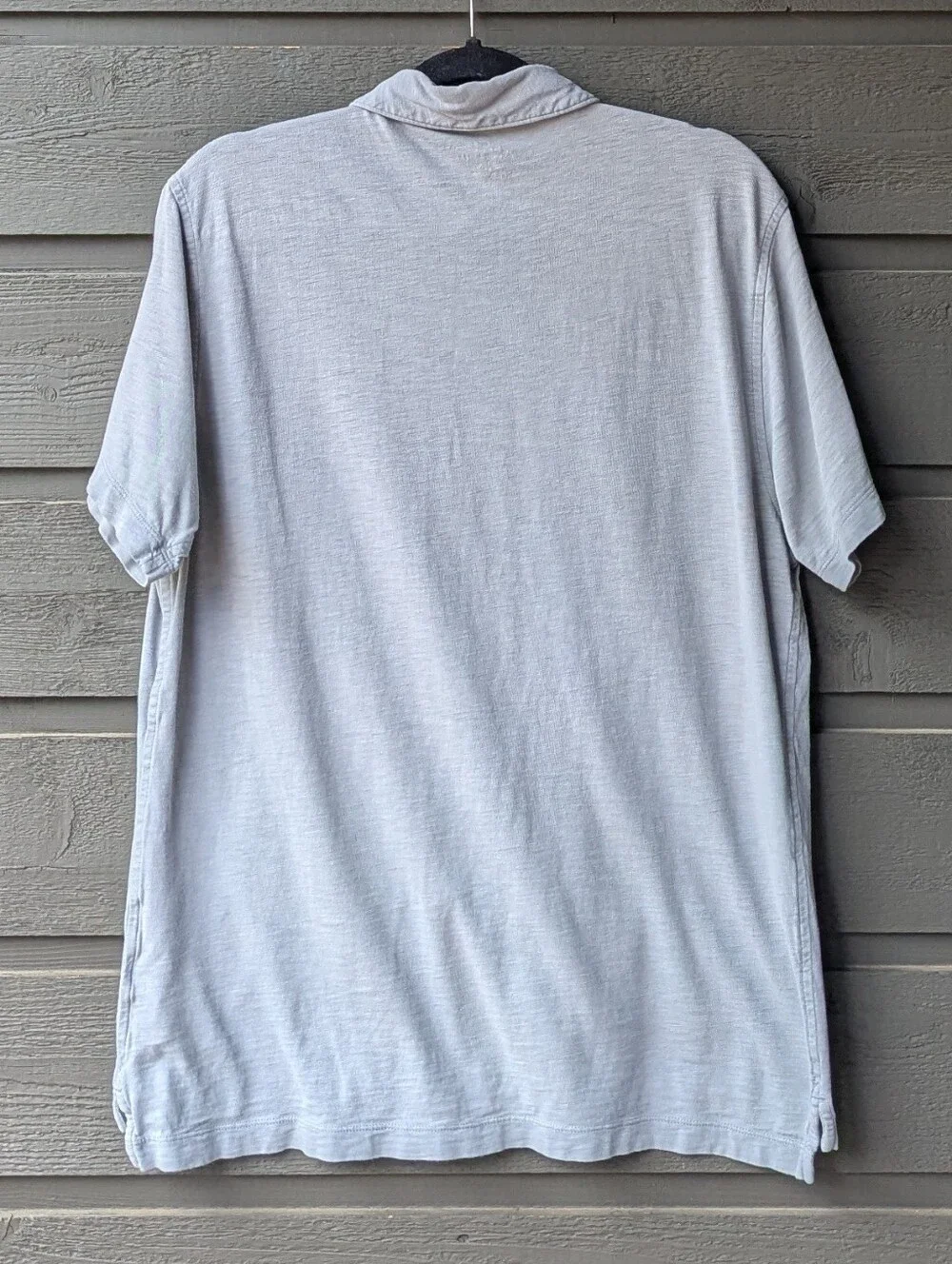 J. Crew Garment-Dyed Slub Cotton Pocket Polo Shirt Men's Size Large Gray